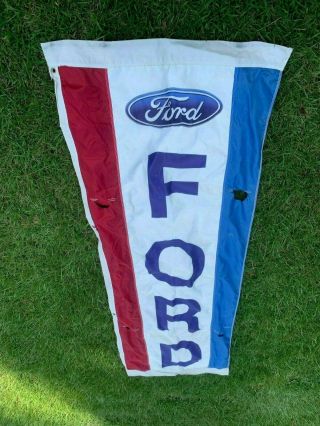 Rare Vintage Ford Dealership Cloth Sign Banner Dealer