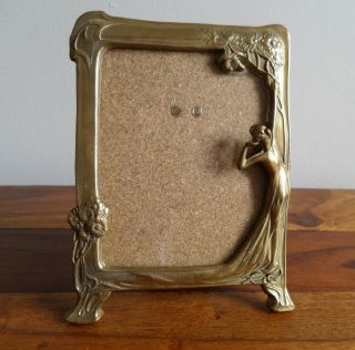 Vintage Art Nouveau Brass Photo Picture Frame