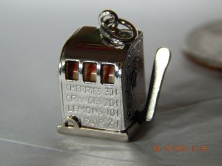 Vintage Miniature Slot Machine Sterling Silver Charm No - Reserve