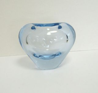 VINTAGE MID CENTURY MODERN DESIGN HOLMEGAARD PER LUTKEN BLUE ART GLASS VASE 3