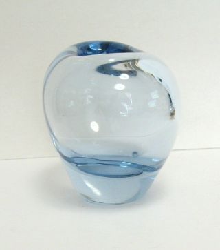 VINTAGE MID CENTURY MODERN DESIGN HOLMEGAARD PER LUTKEN BLUE ART GLASS VASE 4