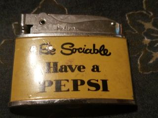 Vintage Modern Brand Lighter Double Sided Pepsi - Cola Be Sociable Have A Pepse