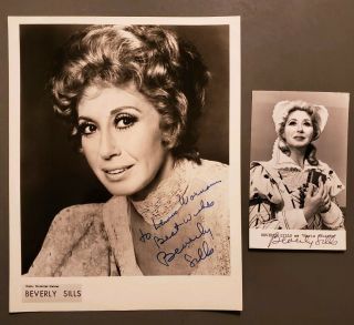 Beverly Sills Signed Vintage 8x10 Photo And 3x5 Postcard,  American Opera Soprano