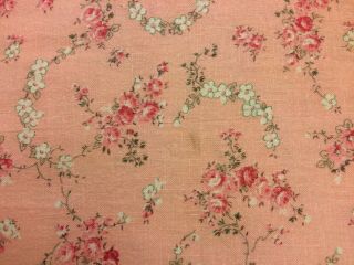 Pretty & Vintage Pink Floral FEED SACK Fabric Shabby Chic 2
