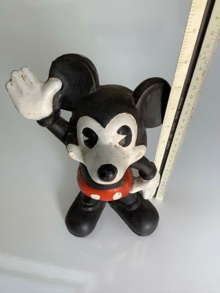 Vintage Mickey Mouse Cast Iron Coin Bank,  8 1/4 " Tall
