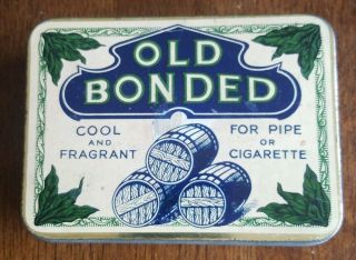 Vintage Tobacco Tin Old Bonded Flat Type Tin