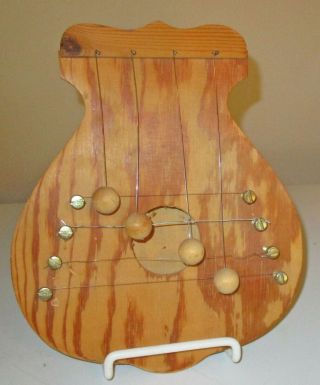 Vintage Hand Crafted Four - String Door Harp Made In Finland