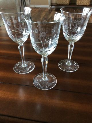 Vintage Royal Gallery Crystal Wine Glasses Set Of 3