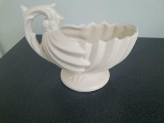 Vintage Mccoy Creamy White Flower Pot Vase Planter