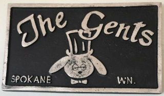 8.  75 " Vintage Aluminum Automotive Car Club Plaque - The Gents Spokane Wn.