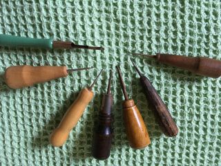5 Rug Hooking Hooks,  2 Others - Vintage