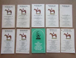 10 X Vintage Newbury Horse Racing Programmes / Racecards From The 1960s /70s B