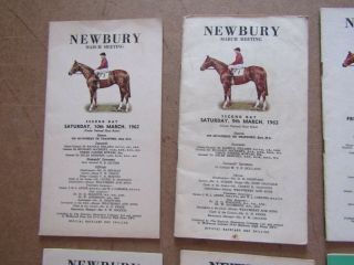10 x Vintage Newbury Horse Racing Programmes / Racecards from the 1960s /70s b 2