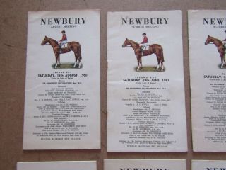 10 x Vintage Newbury Horse Racing Programmes / Racecards from the 1960s b 2