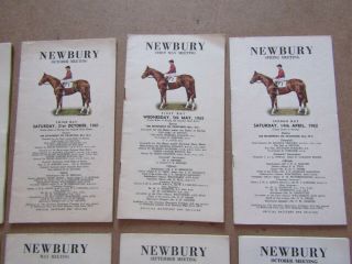 10 x Vintage Newbury Horse Racing Programmes / Racecards from the 1960s b 3
