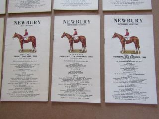 10 x Vintage Newbury Horse Racing Programmes / Racecards from the 1960s b 5