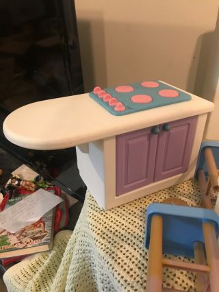 Little Tikes Vintage Barbie Doll House Furniture Sink Stove Fridge Cabinet Chair 2