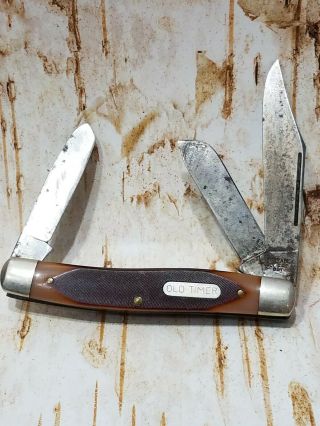 Vintage Usa Schrade Old Timer 80t Stockman Pocket Knife