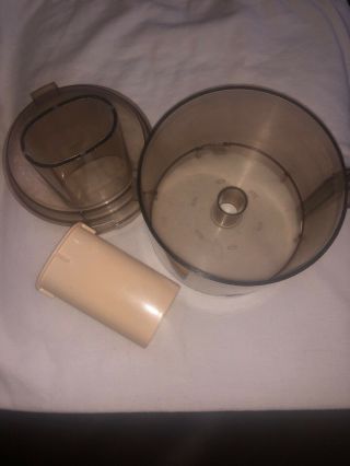 Vintage Work Bowl For Cuisinart Food Processor,  Model Cfp With Lid And Pusher