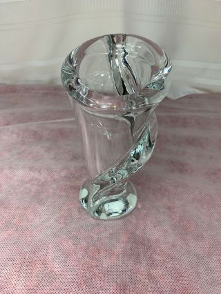 Vintage Vannes Le Chatel Crystal Vase Art Glass Made In France