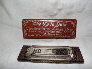 Vintage Hohner Tremolo Concert Harp/harmonica " The Up To Date " Germany W/case