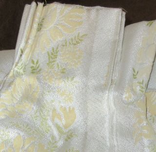 8 Vintage Pinch Pleated Curtain Panels - Jacquard Drapes - Velvet Feel - 61 Long