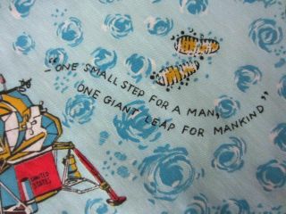 Vtg 1969 Cotton Fabric APOLLO MOON LANDING Collectable Quilting 1 yd X 26 