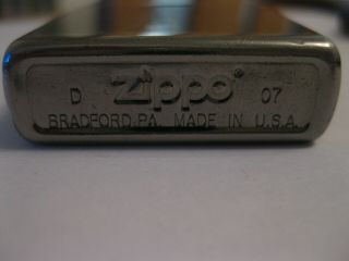 Vintage 2007 Brushed Steel Zippo Lighter 2
