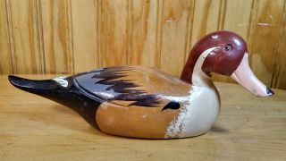 Vintage Hand Carved Wooden Hand Painted Duck Decoy Or Home Collectibles