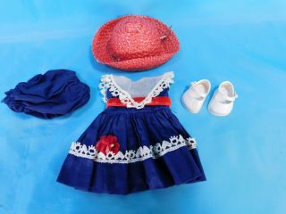 1950s Vtg Vogue Ginny Doll Dress Tagged Hat Shoes Matching Panties Vg