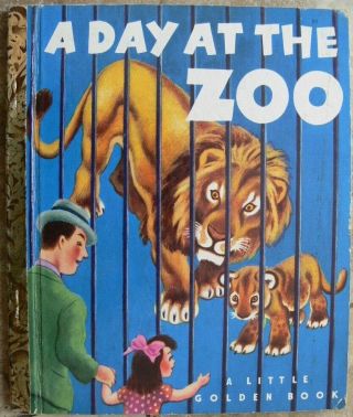 Vintage Little Golden Book A Day At The Zoo 1st Edition Tibor Gergely