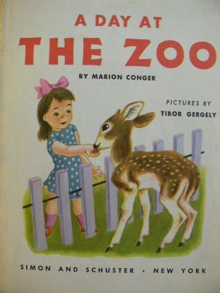 Vintage Little Golden Book A DAY AT THE ZOO 1st edition Tibor Gergely 3