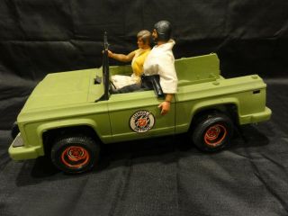 Vintage Mattel Big Jim Action Figures With Jungle Patrol Truck