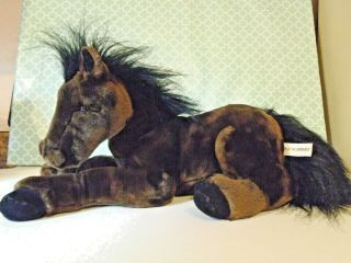 Vintage Fao Schwarz Plush Pony Foal Colt Horse,  Mohair Mane & Wrapped Hooves 16 "