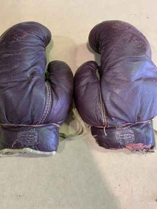 2 Vintage MacGregor Gold Smith Boxing Gloves Man Cave Decor 14oz 2