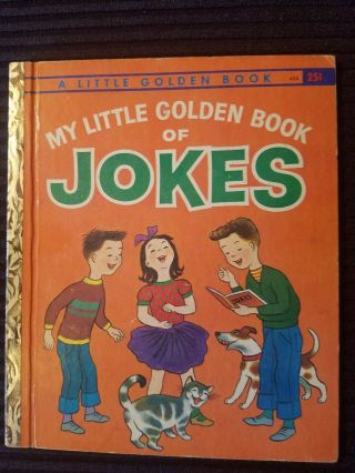 Vintage My Little Golden Book Of Jokes 424 19611st Ed