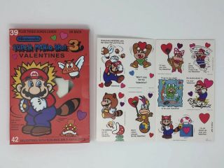 1989 Nintendo Mario Bros 3 Vintage Valentines Day Cards Set