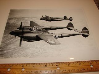 Vintage Military Airplane Aircraft Photo Photograph 8x10 Lockheed P - 38 Flying