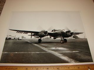 Vintage Military Airplane Aircraft Photo Photograph 8x10 Lockheed P - 38 Bombs
