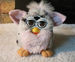 Firstgen Furby 1998 Pink Belly Grey With Leopard Spots Good 70 - 800 Vntg
