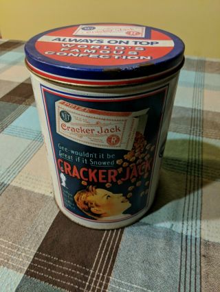 1990 Vintage Cracker Jack Metal Tin Can