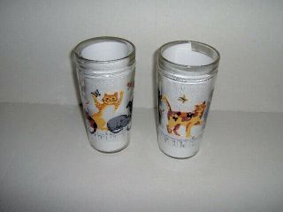Vintage Anchor Hocking Tumblers Cats - Kittens Drinking Glasses 2