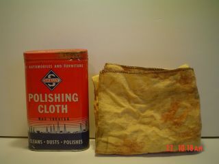 Vintage Skelly Gas & Oil Wax Treated Auto Polishing Cloth In Can,  Vg