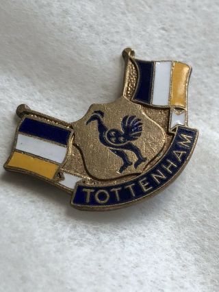 Vintage Spurs / Tottenham Brass And Enamel Pin Badge