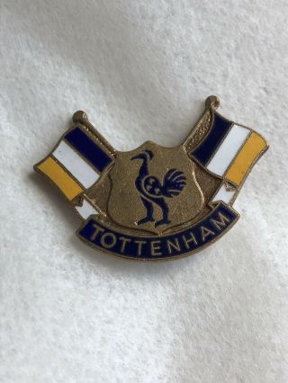 Vintage Spurs / Tottenham Brass And Enamel Pin Badge 2