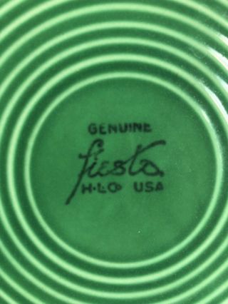 Vintage Fiestaware Plate 10.  5” Divided Light Green Early Full Glaze 2