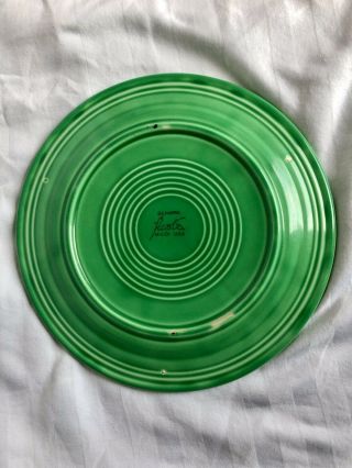 Vintage Fiestaware Plate 10.  5” Divided Light Green Early Full Glaze 5