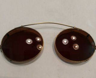 Vintage Oliver Peoples Op - 68 Anitque Gold Sunglass Clip