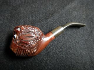 Vintage Estate Found Briar Pipe Made Italy Had Carved Buffalo Head
