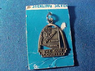 Moc Vintage Sterling Silver State Of Arizona Figural Charm